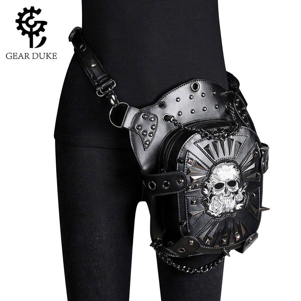 Women's Punk Style Motorcycle Skull Pocket Women's Messenger Bag