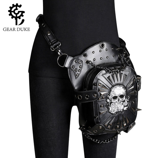 Women's Punk Style Motorcycle Skull Pocket Women's Messenger Bag