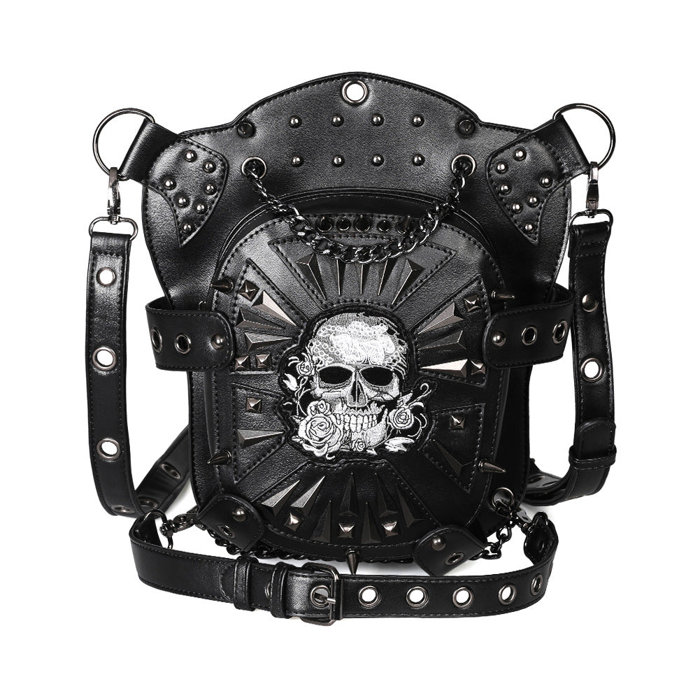 Women's Punk Style Motorcycle Skull Pocket Women's Messenger Bag