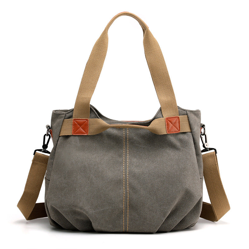 Women's Canvas Retro Trendy Large Capacity Fashion Women's Shoulder Bag