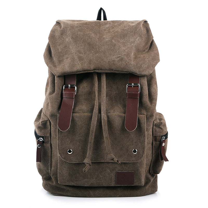 Men's Fashion Cool Thickened Washed Canvas Large Capacity Backpacks