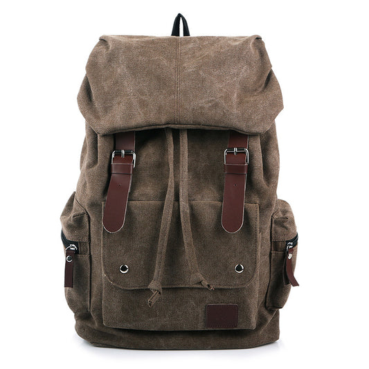 Men's Fashion Cool Thickened Washed Canvas Large Capacity Backpacks