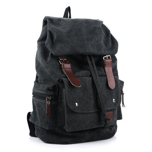 Men's Fashion Cool Thickened Washed Canvas Large Capacity Backpacks