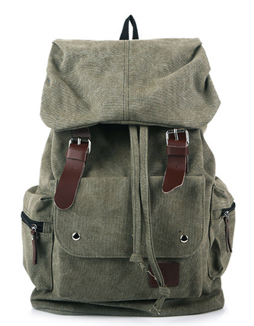 Men's Fashion Cool Thickened Washed Canvas Large Capacity Backpacks