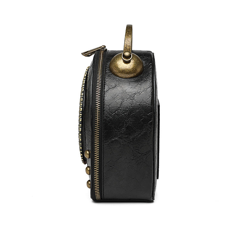 Women's Retro Portable Packaging Battery Walking Clock Women's Messenger Bag