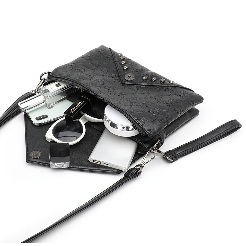 Women's Street Trendy Skull Clutch Personalized Embossed Bags