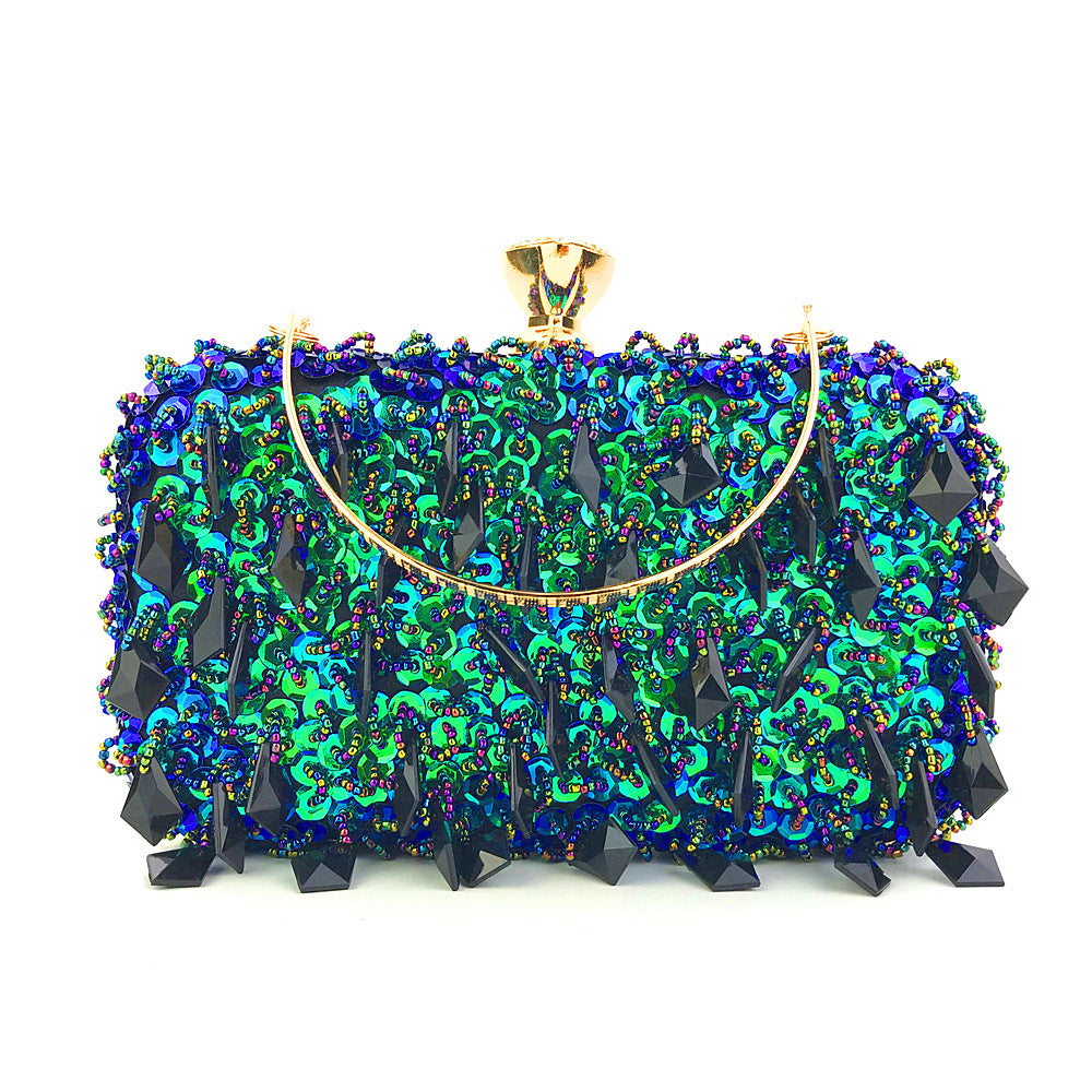 Women's Reticule Hand Holding Handmade Double-sided Beaded Evening Bags
