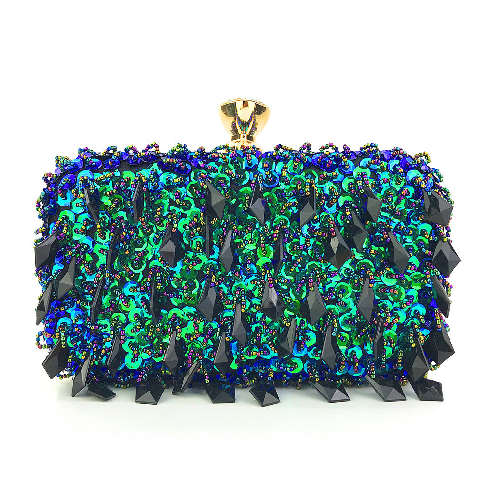 Women's Reticule Hand Holding Handmade Double-sided Beaded Evening Bags