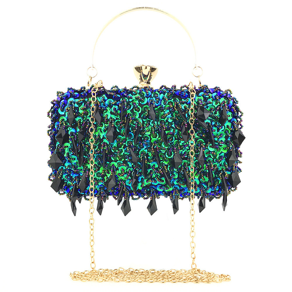 Women's Reticule Hand Holding Handmade Double-sided Beaded Evening Bags