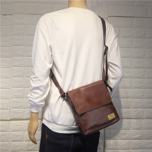 Men's Green Trendy Vertical Style Flip Shoulder Bags