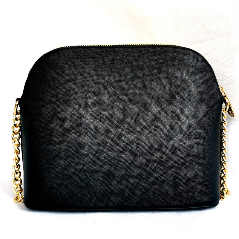 Women's Cross Pattern Leather Little Shell Chain Bags