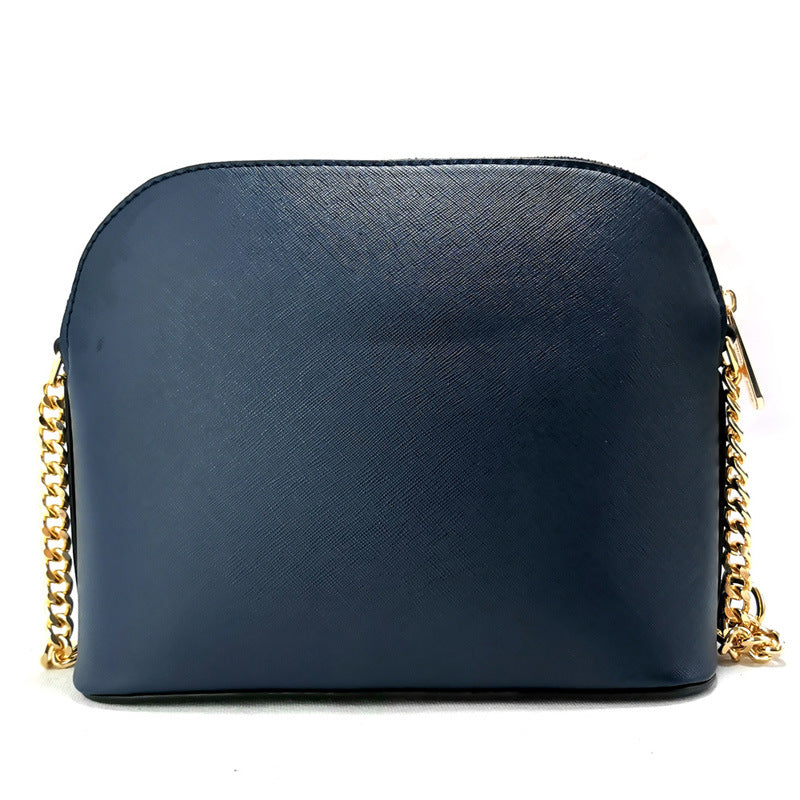 Women's Cross Pattern Leather Little Shell Chain Bags