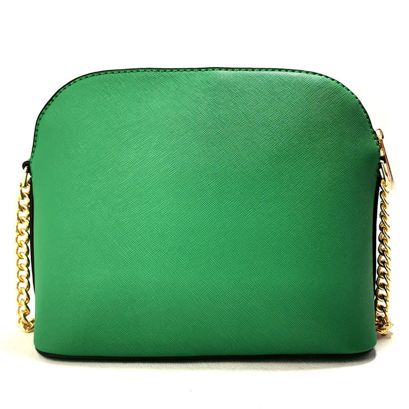 Women's Cross Pattern Leather Little Shell Chain Bags
