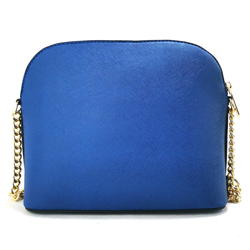 Women's Cross Pattern Leather Little Shell Chain Bags