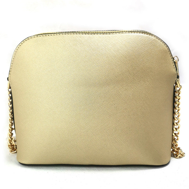 Women's Cross Pattern Leather Little Shell Chain Bags