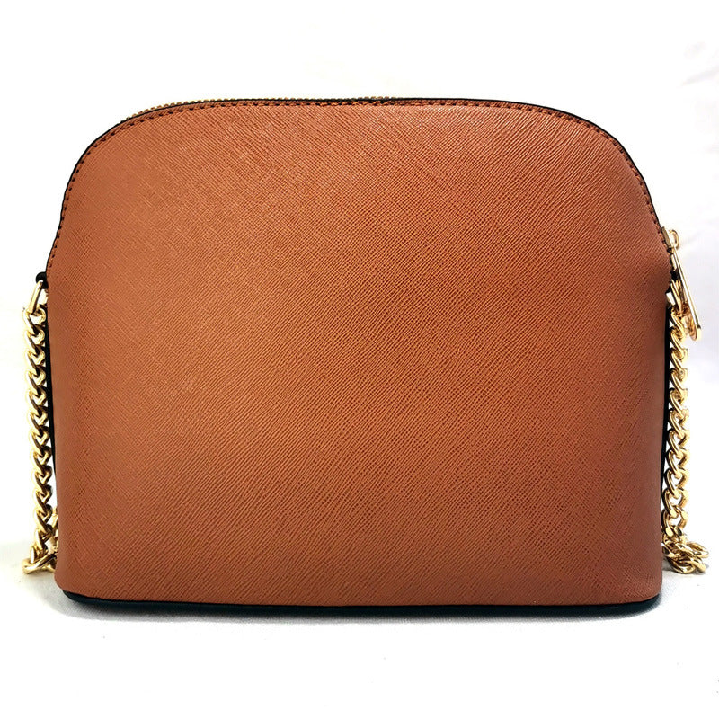 Women's Cross Pattern Leather Little Shell Chain Bags