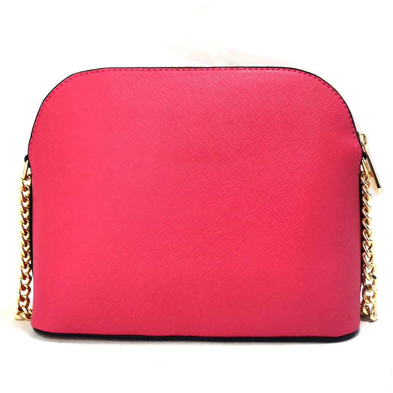 Women's Cross Pattern Leather Little Shell Chain Bags