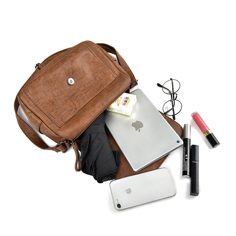 Women's Elegant Soft Leather Popular Retro Fashion Western Women's Shoulder Bag