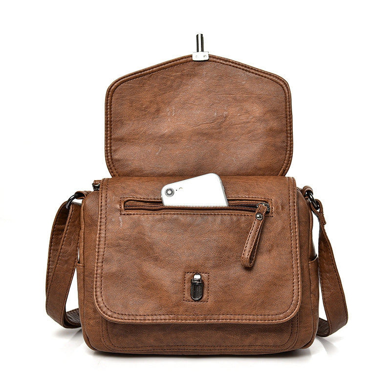 Women's Elegant Soft Leather Popular Retro Fashion Western Women's Shoulder Bag