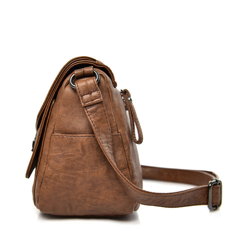 Women's Elegant Soft Leather Popular Retro Fashion Western Women's Shoulder Bag