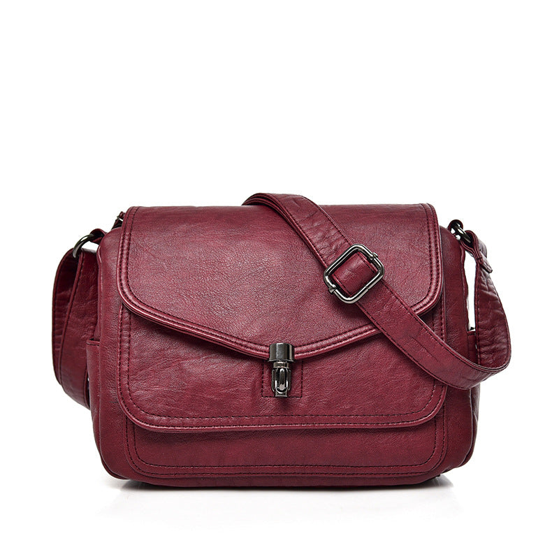 Women's Elegant Soft Leather Popular Retro Fashion Western Women's Shoulder Bag