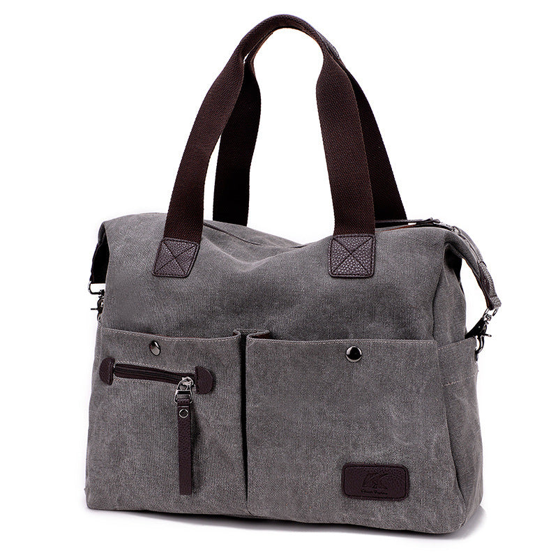 Women's & Men's Retro Canvas Large Capacity Fitness Fashion Men's Shoulder Bag