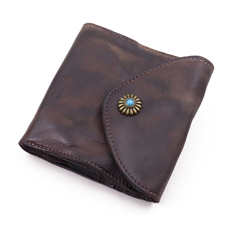 Men's Long Genuine Leather First Layer Cowhide Vintage Large Capacity Men's Wallet