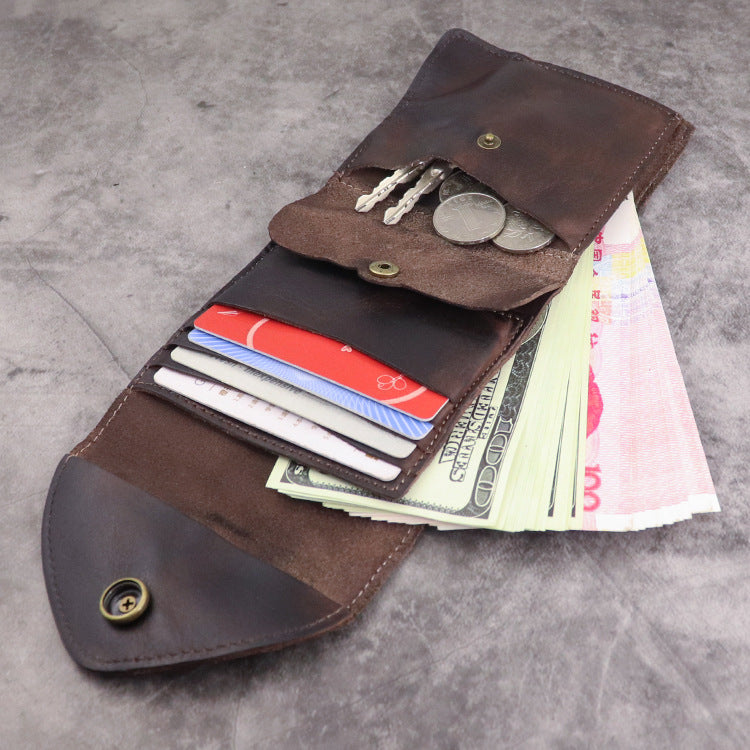 Men's Long Genuine Leather First Layer Cowhide Vintage Large Capacity Men's Wallet