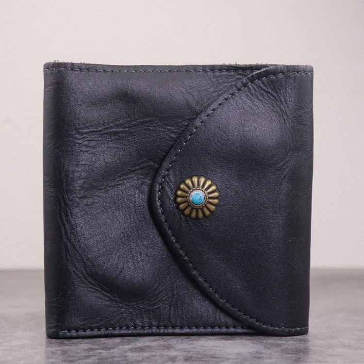 Men's Long Genuine Leather First Layer Cowhide Vintage Large Capacity Men's Wallet