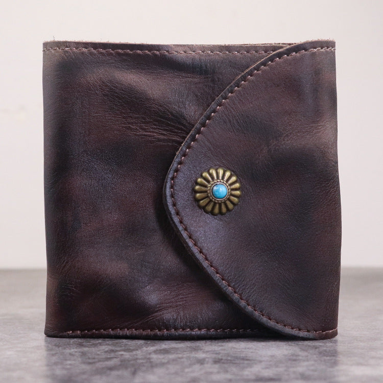 Men's Long Genuine Leather First Layer Cowhide Vintage Large Capacity Men's Wallet