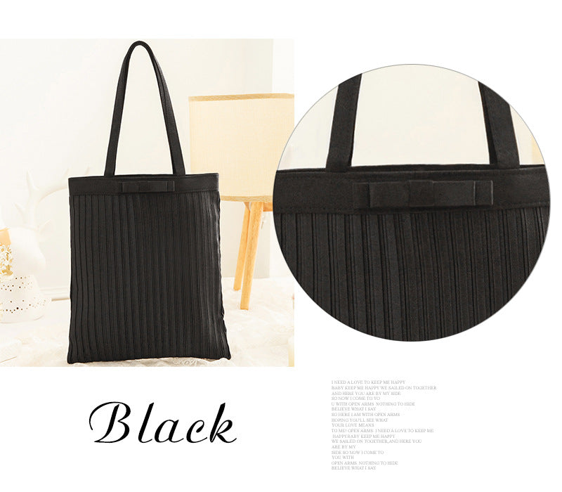 Women's Satin Surface Single Large Capacity Striped Bags