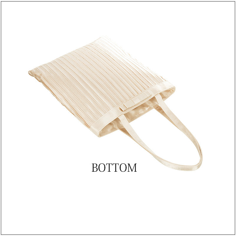 Women's Satin Surface Single Large Capacity Striped Bags