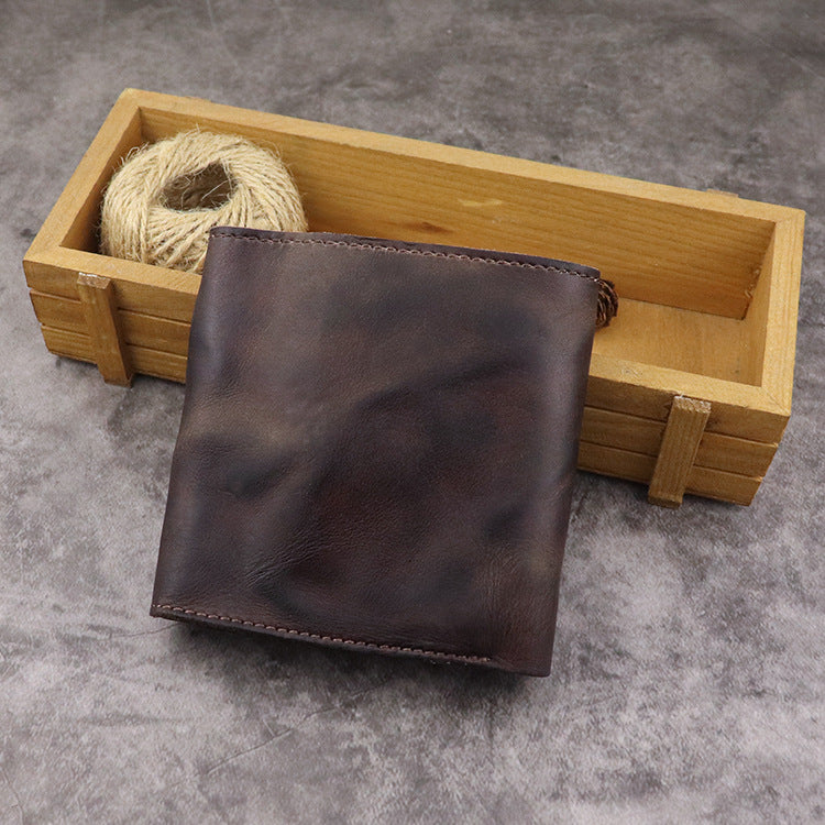 Men's Long Genuine Leather First Layer Cowhide Vintage Large Capacity Men's Wallet