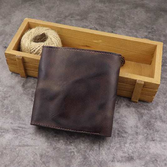 Men's Long Genuine Leather First Layer Cowhide Vintage Large Capacity Men's Wallet
