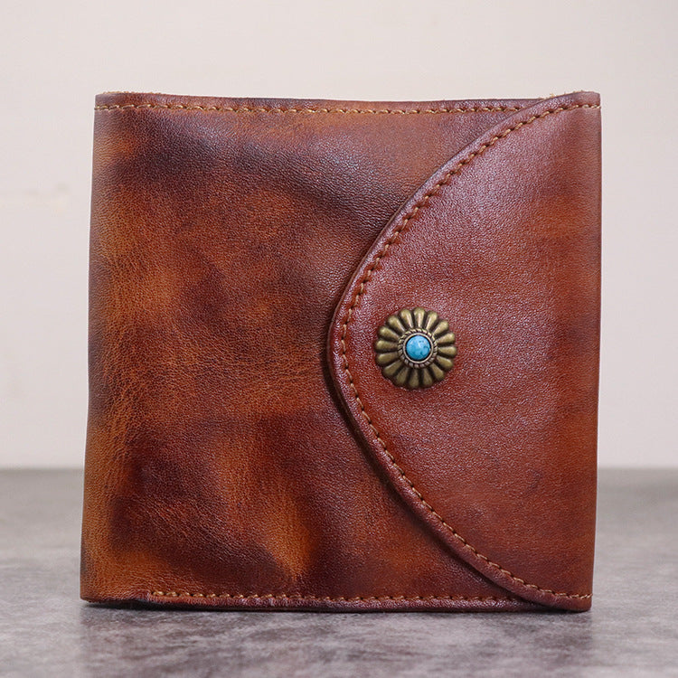 Men's Long Genuine Leather First Layer Cowhide Vintage Large Capacity Men's Wallet