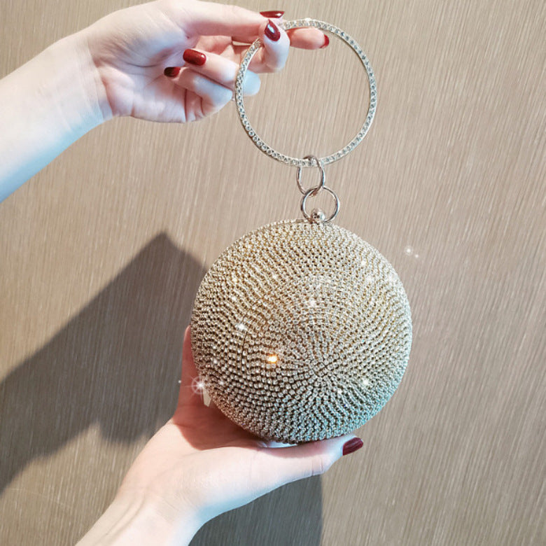Women's Summer Crystal Diamond Fashion Spherical Dinner Bag