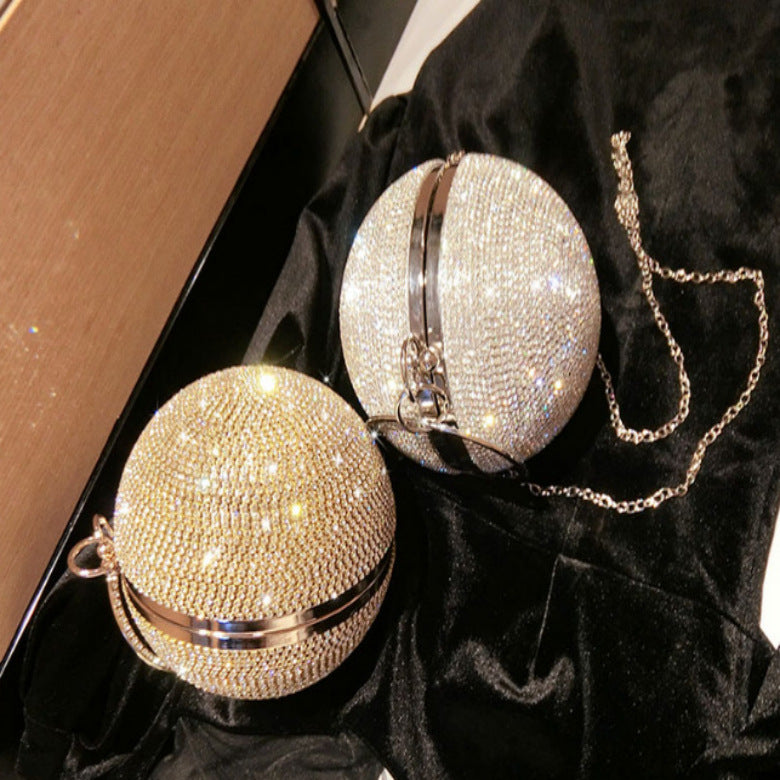 Women's Summer Crystal Diamond Fashion Spherical Dinner Bag