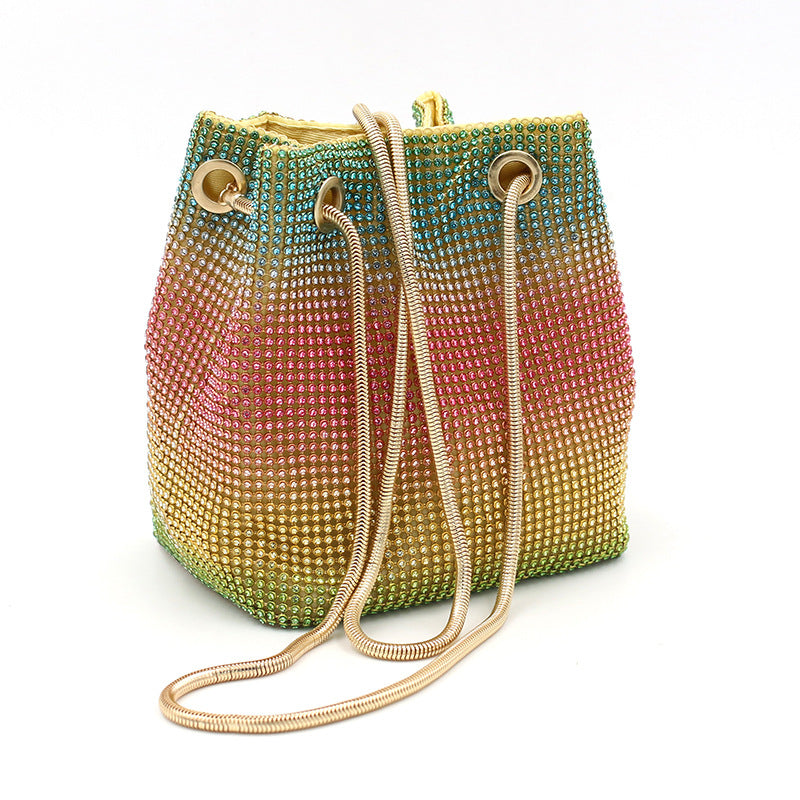 Rainbow Diamond Hot Rhinestone Gradient Color Dinner Bag