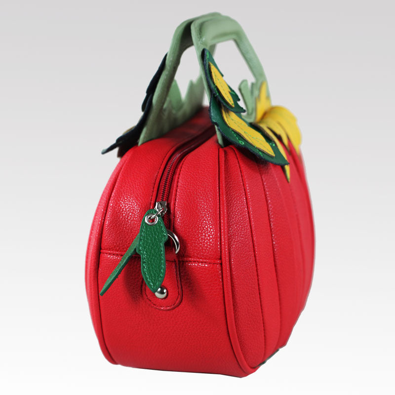 Women's Genuine Leather Portable Round Pumpkin Shape Women's Messenger Bag