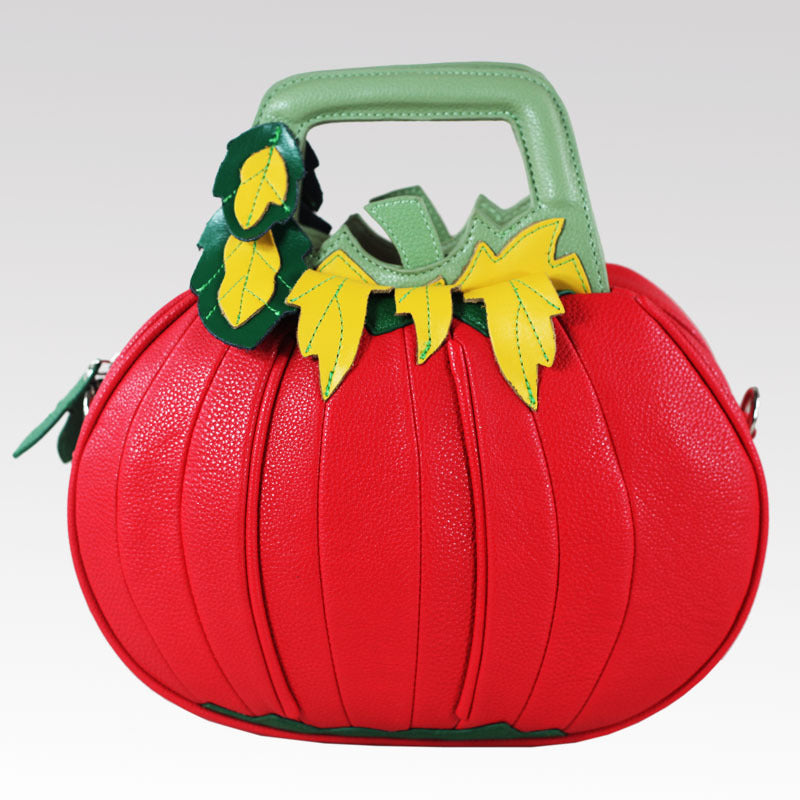 Women's Genuine Leather Portable Round Pumpkin Shape Women's Messenger Bag