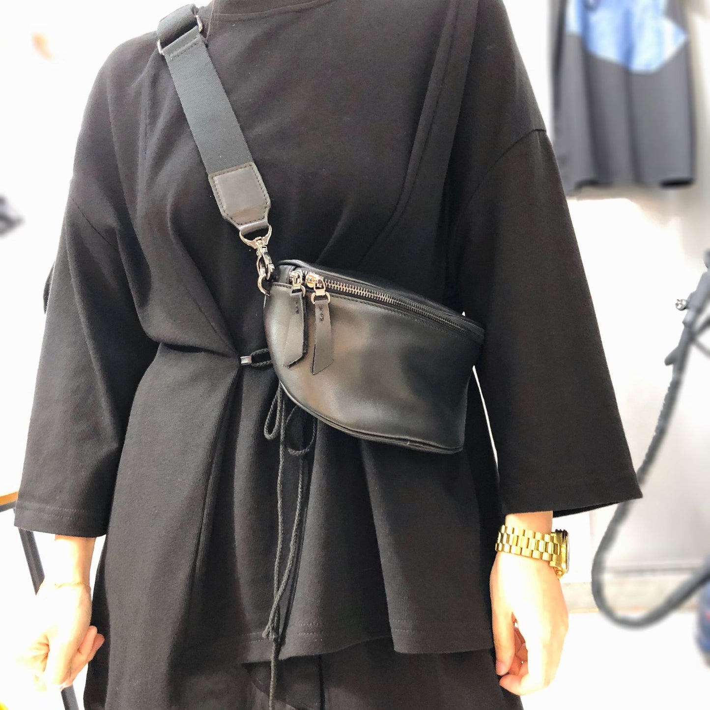 Genuine Leather Handmade First Layer Cowhide Saddle Female Women's Shoulder Bag