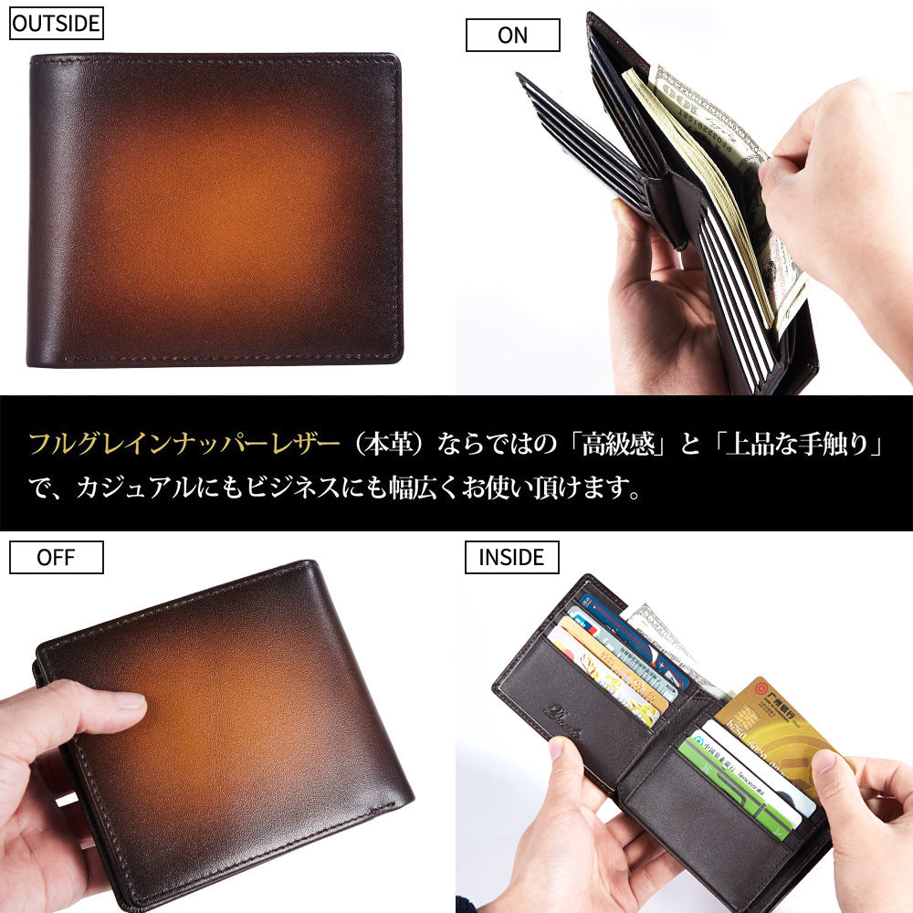 Style Leather For Man Loose-leaf Multiple Slots Large Capacity Coin Purses