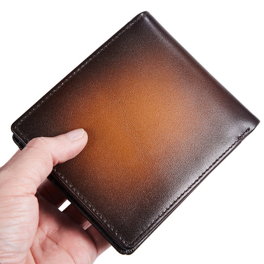 Style Leather For Man Loose-leaf Multiple Slots Large Capacity Coin Purses
