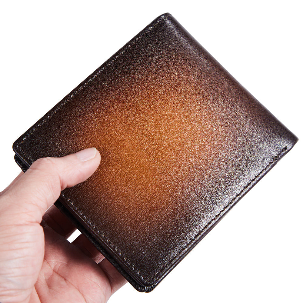 Style Leather For Man Loose-leaf Multiple Slots Large Capacity Coin Purses