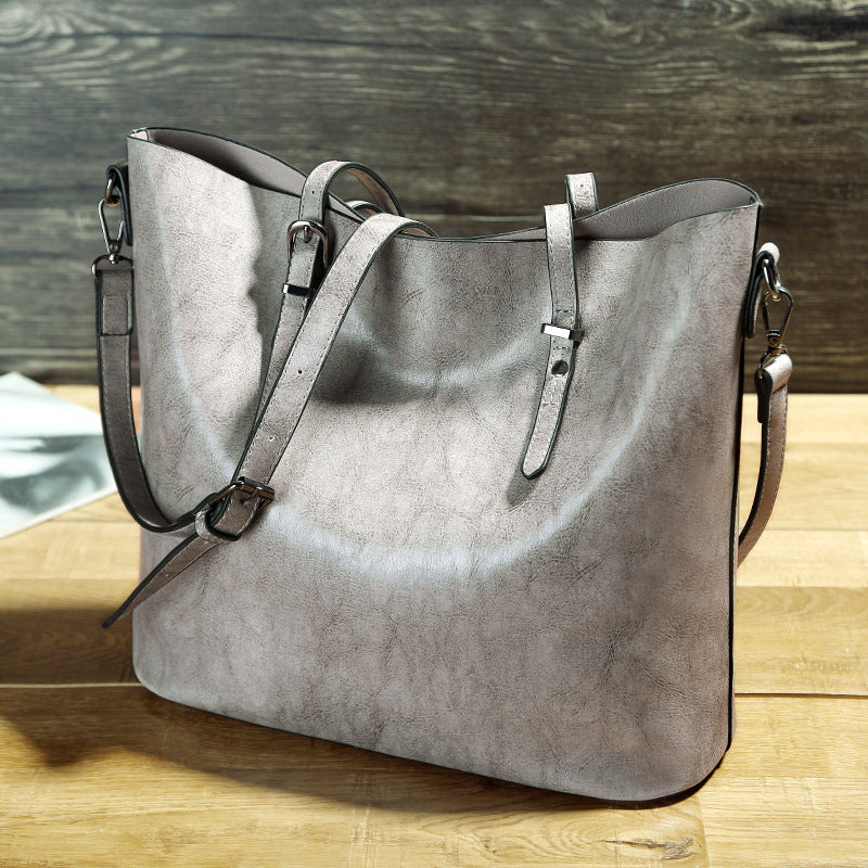 Women's Fashion Trendy Oil Wax Leather Women's Handbag