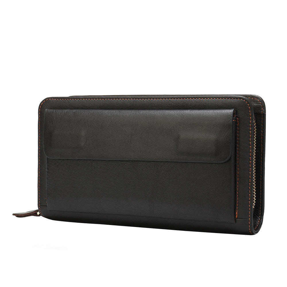 Leather Hand Grab Multiple Slots Large Handbags