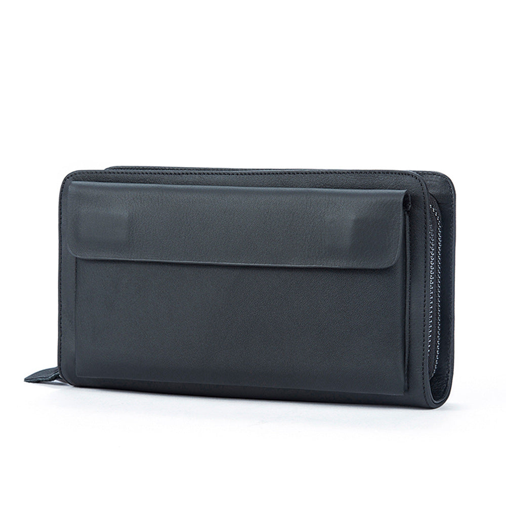 Leather Hand Grab Multiple Slots Large Handbags