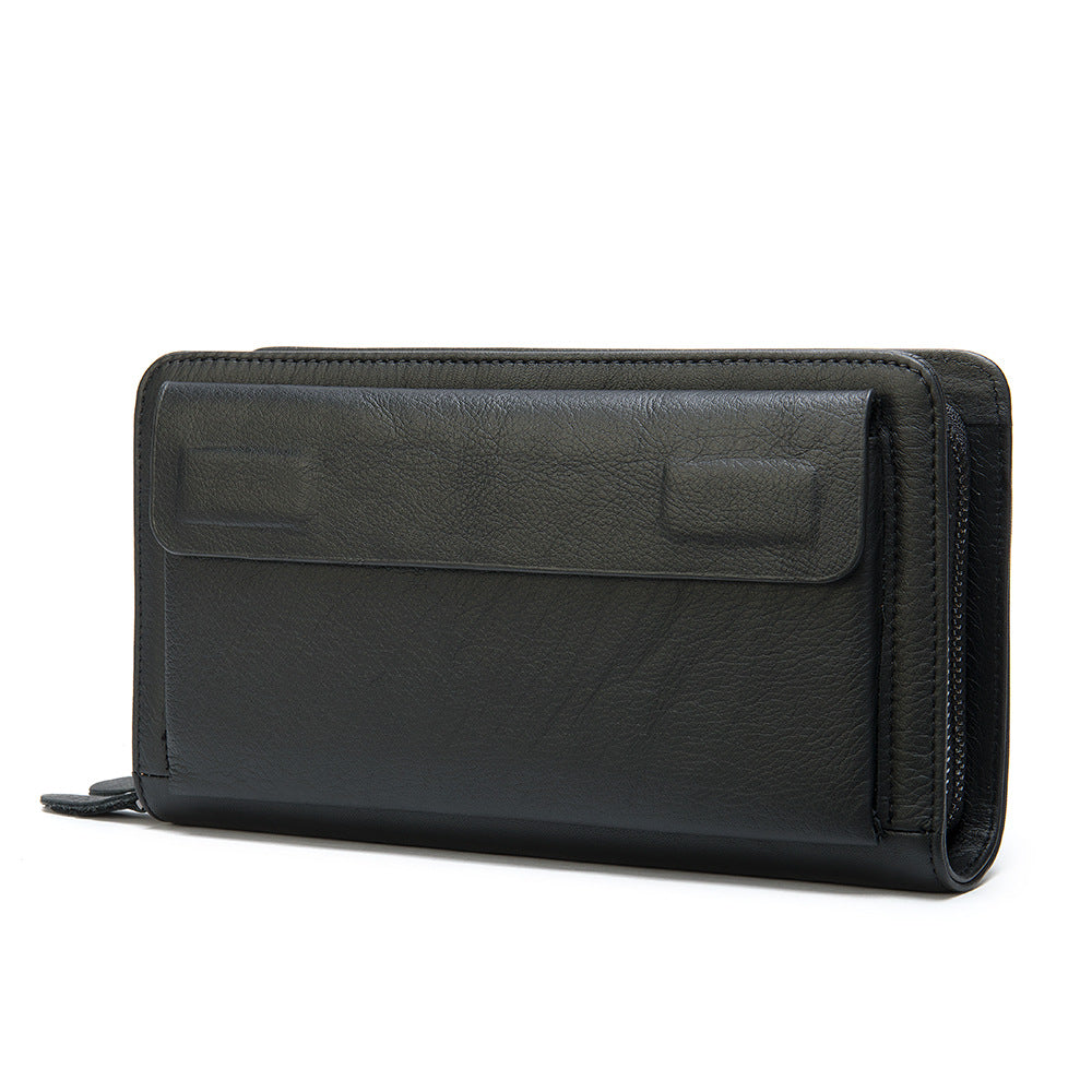 Leather Hand Grab Multiple Slots Large Handbags