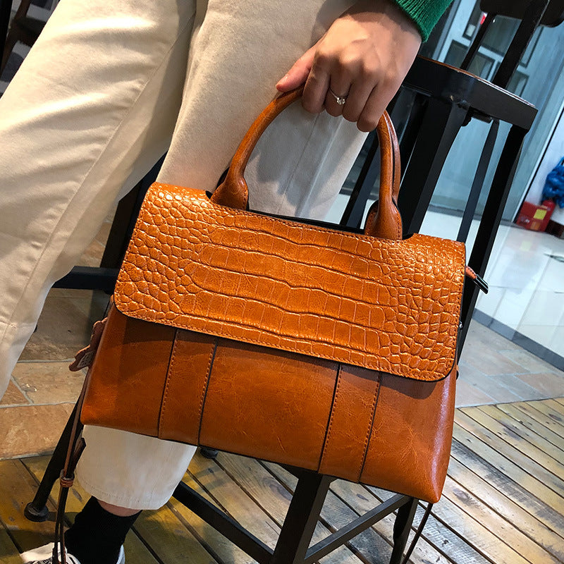 Female Popular Large Capacity Genuine Leather Women's Shoulder Bag