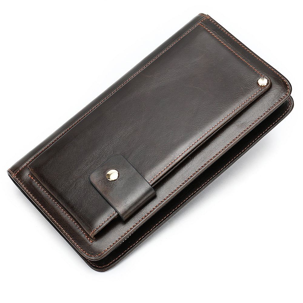 Men's Leather Business Clutch Large Capacity Soft Men's Wallet